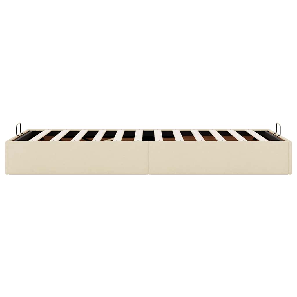 Cadre de lit ottoman sans matelas crème 90x200 cm tissu - XIOS