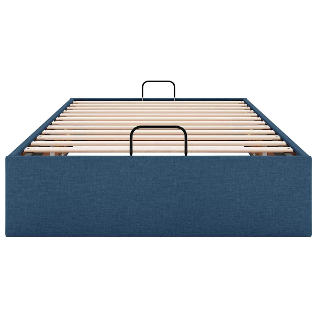 Cadre de lit ottoman sans matelas bleu 90x200 cm tissu - XIOS