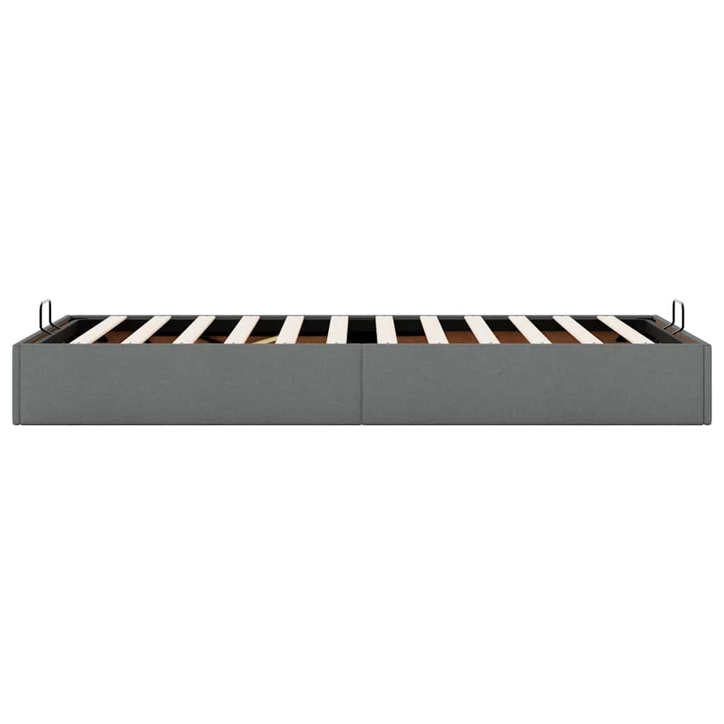 Cadre de lit ottoman sans matelas gris foncé 100x200 cm tissu - XIOS