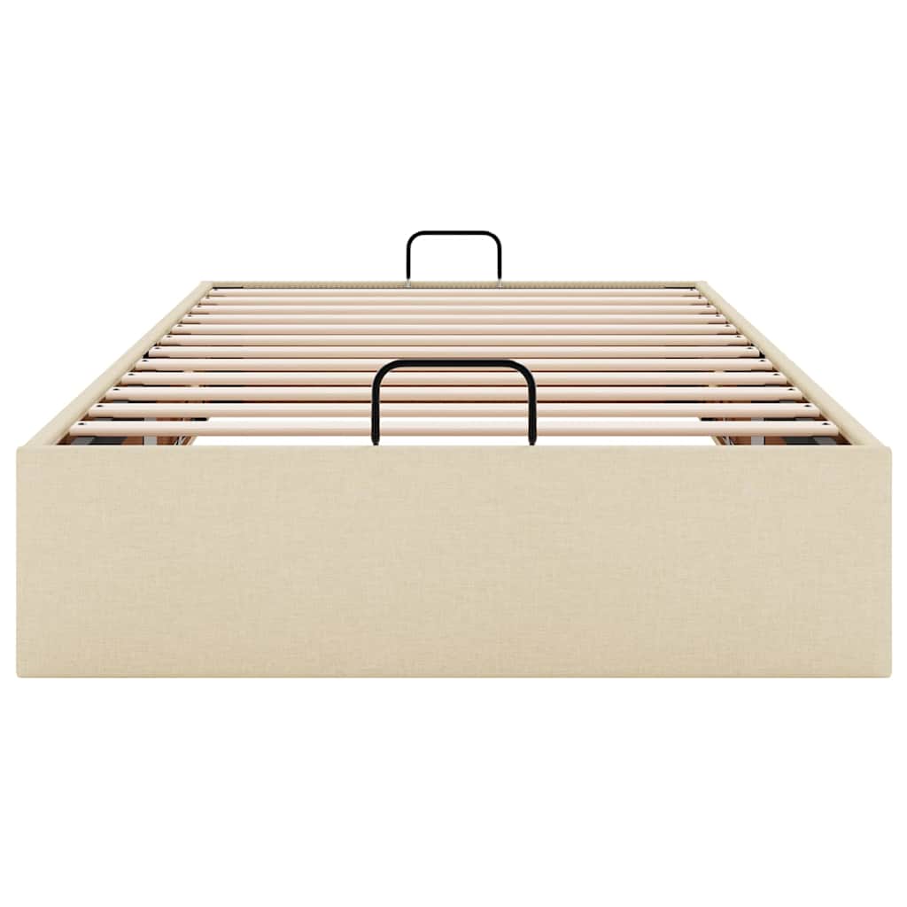Cadre de lit ottoman sans matelas crème 100x200 cm tissu - XIOS