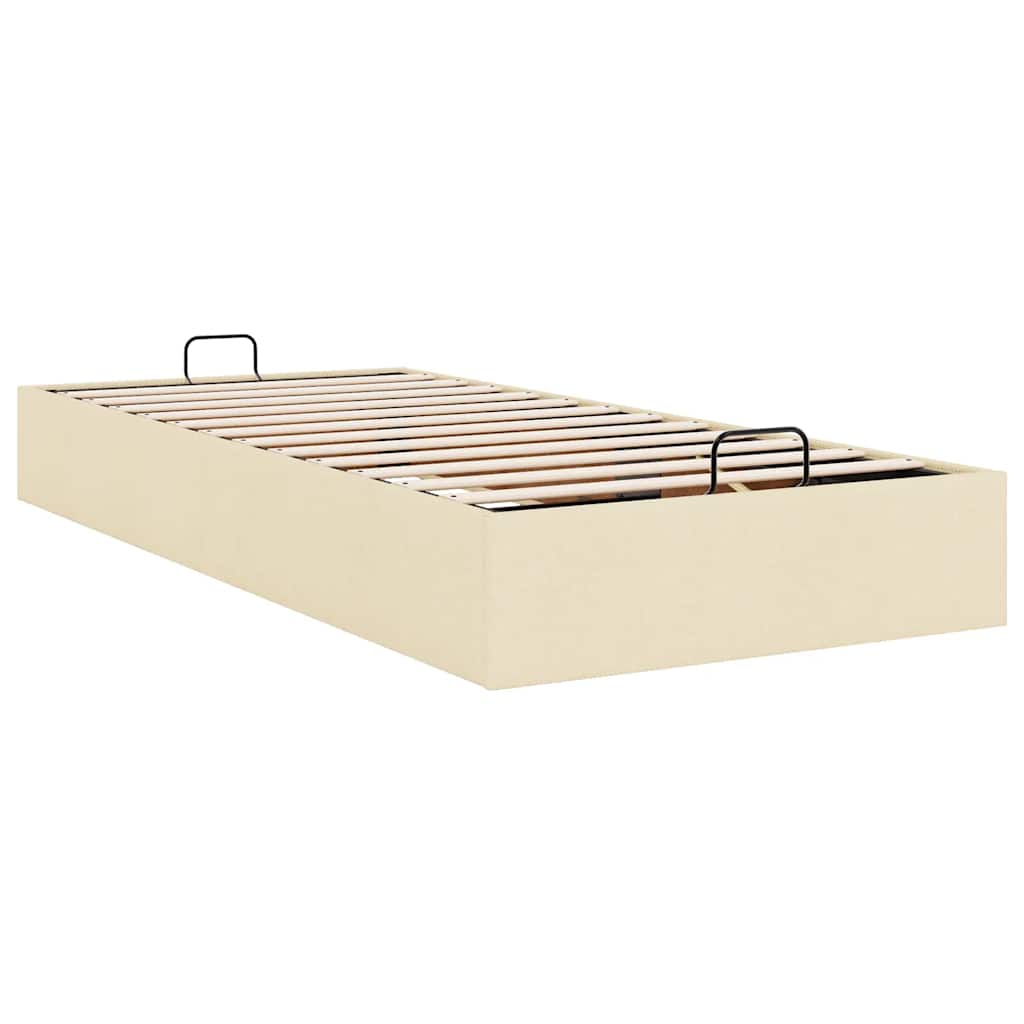 Cadre de lit ottoman sans matelas crème 100x200 cm tissu - XIOS