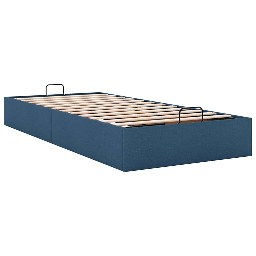 Cadre de lit ottoman sans matelas bleu 100x200 cm tissu - XIOS