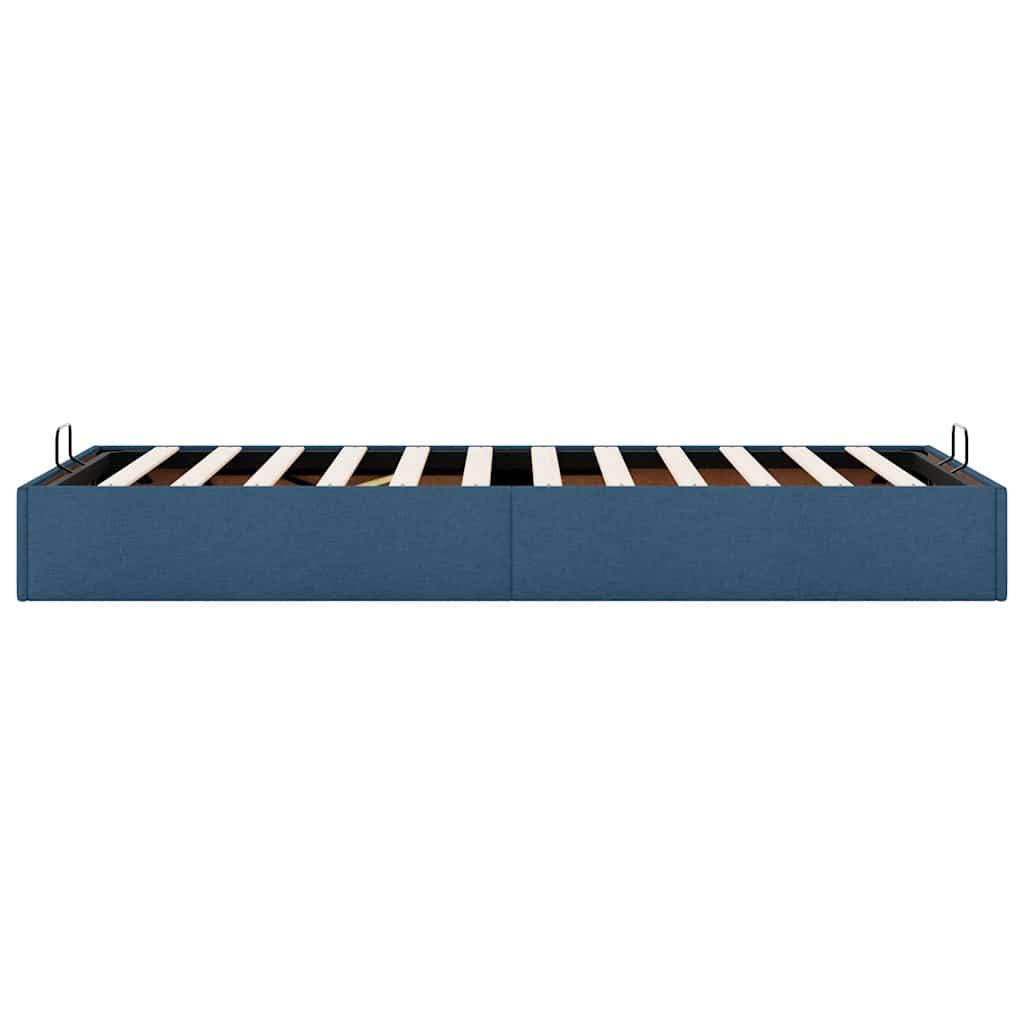 Cadre de lit ottoman sans matelas bleu 100x200 cm tissu - XIOS