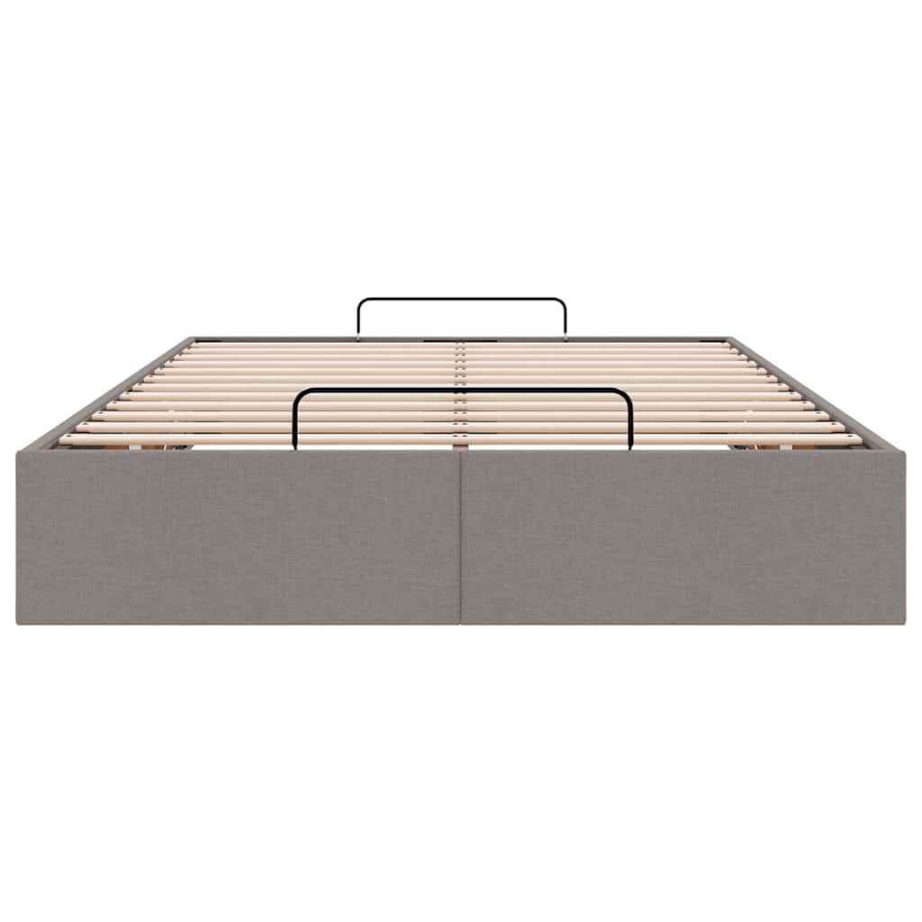 Cadre de lit ottoman sans matelas taupe 120x190 cm tissu - XIOS