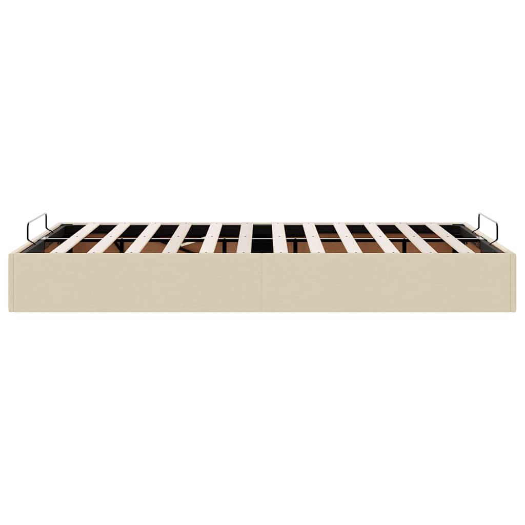 Cadre de lit ottoman sans matelas crème 120x190 cm tissu - XIOS