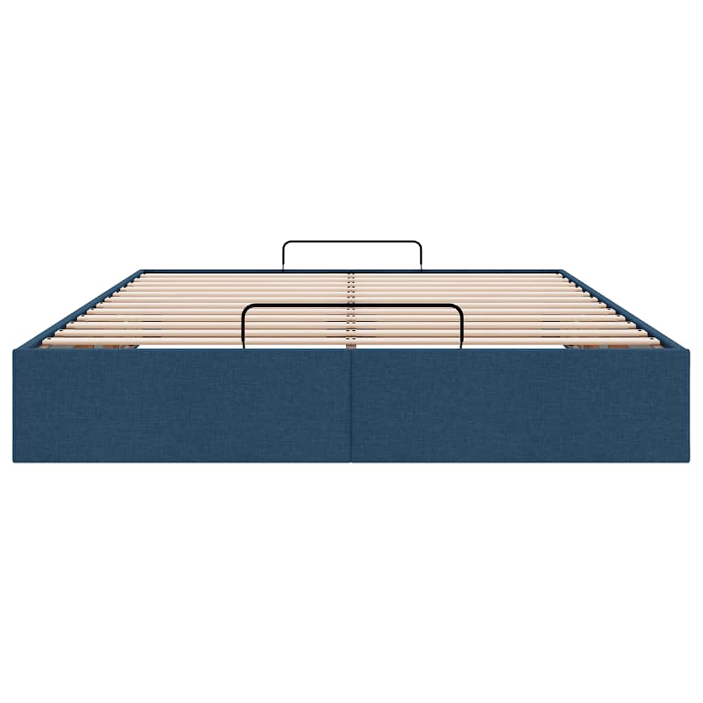 Cadre de lit ottoman sans matelas bleu 140x190 cm tissu - XIOS