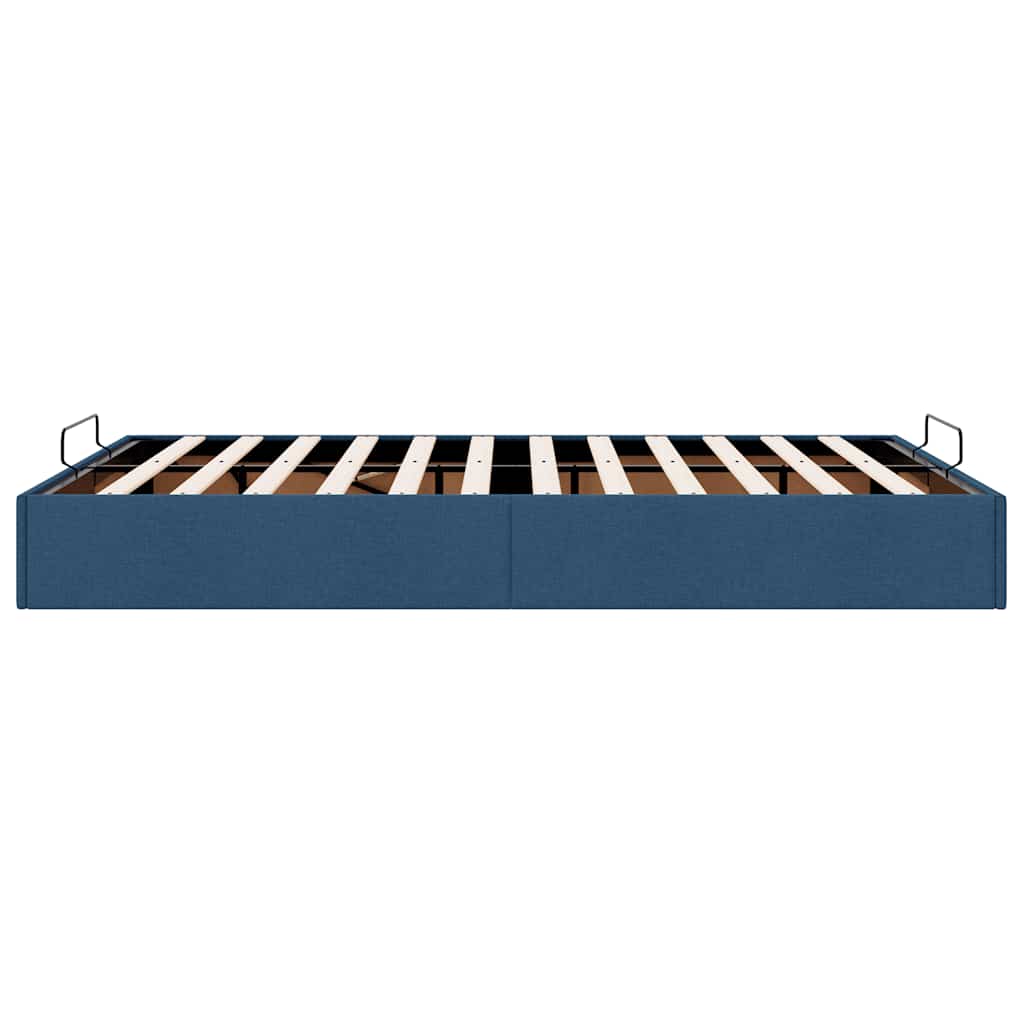Cadre de lit ottoman sans matelas bleu 140x190 cm tissu - XIOS