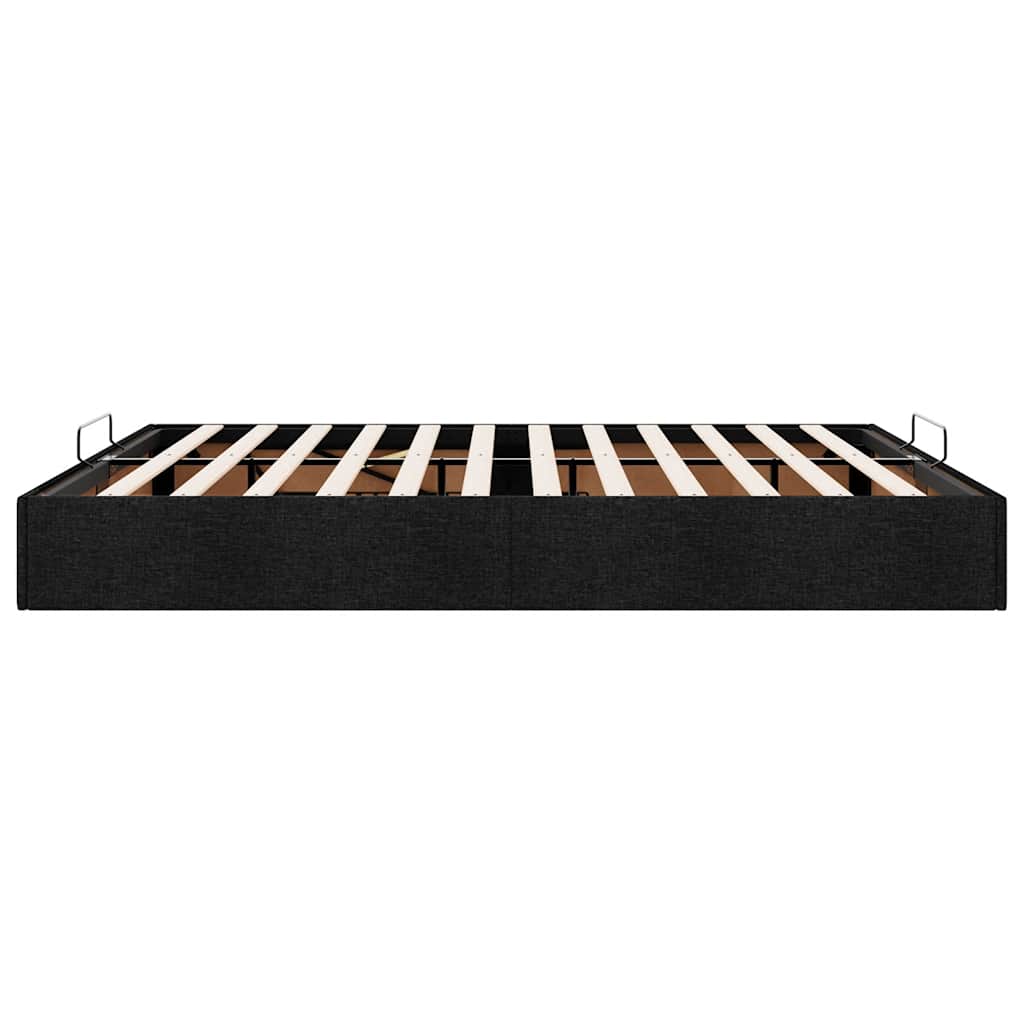 Cadre de lit ottoman sans matelas noir 160x200 cm tissu - XIOS