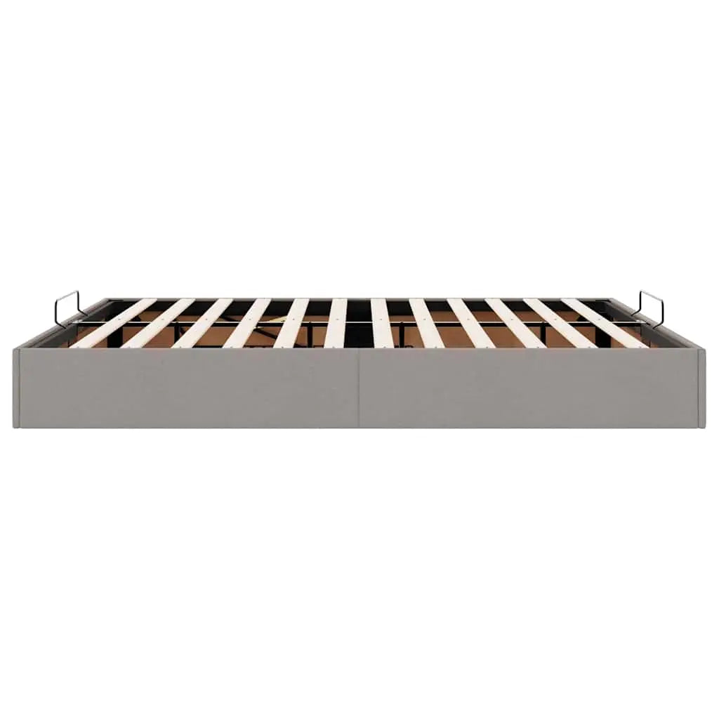 Cadre de lit ottoman sans matelas taupe 160x200 cm tissu - XIOS