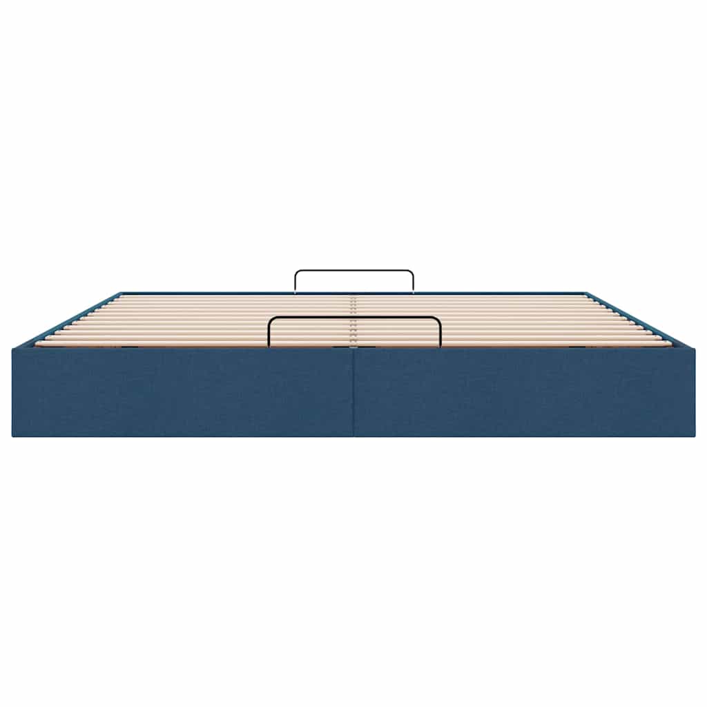 Cadre de lit ottoman sans matelas bleu 160x200 cm tissu - XIOS