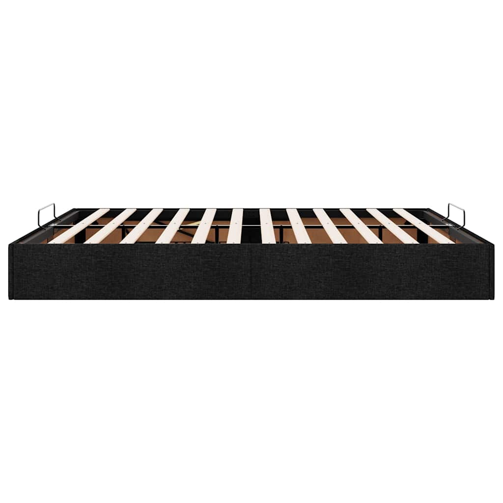 Cadre de lit ottoman sans matelas noir 180x200 cm tissu - XIOS