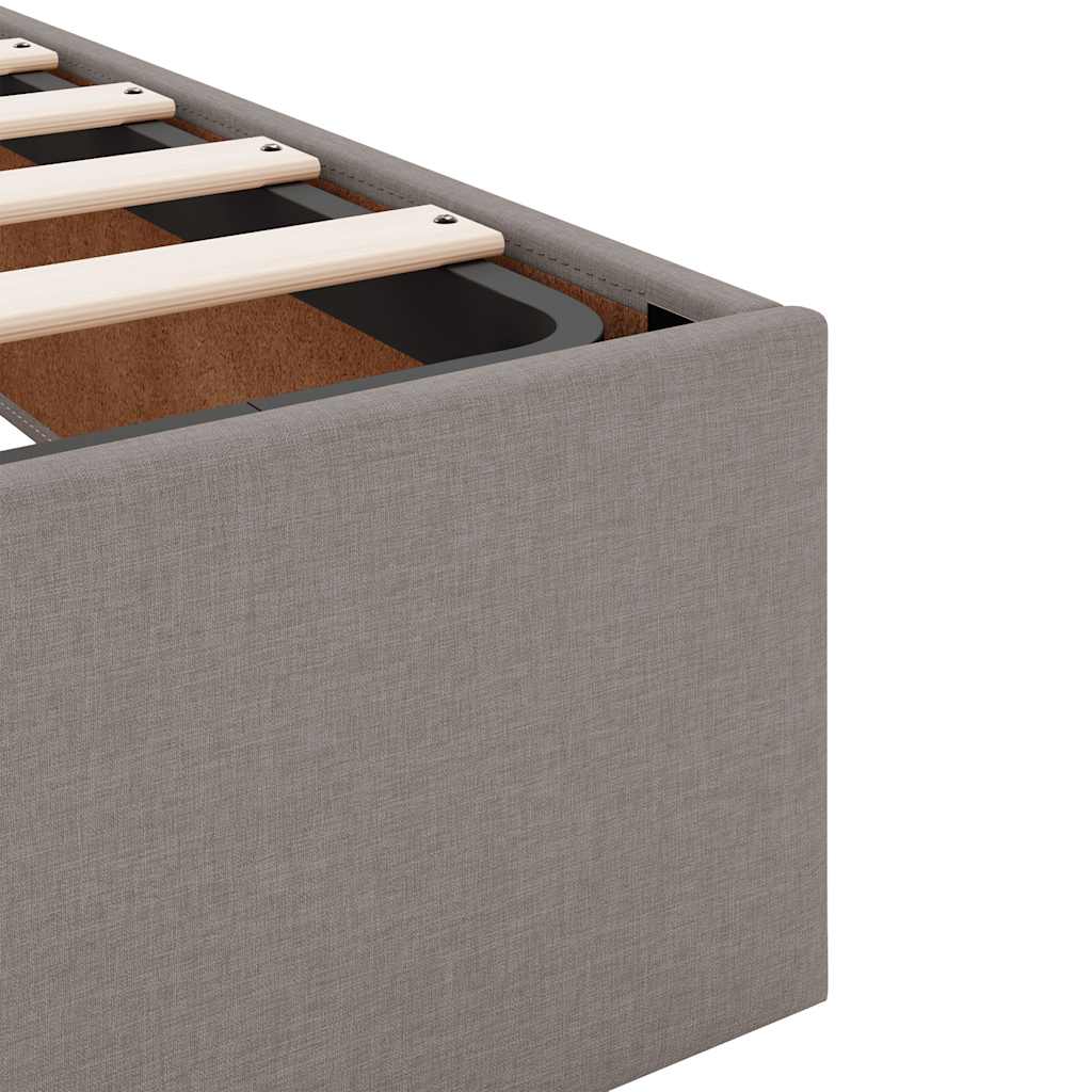 Cadre de lit ottoman sans matelas taupe 180x200 cm tissu - XIOS