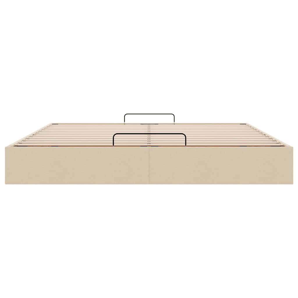 Cadre de lit ottoman sans matelas crème 180x200 cm tissu - XIOS