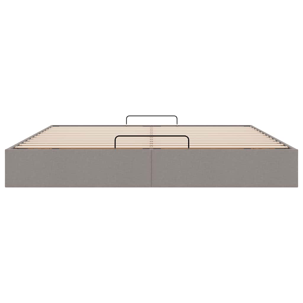 Cadre de lit ottoman sans matelas taupe 200x200 cm tissu - XIOS