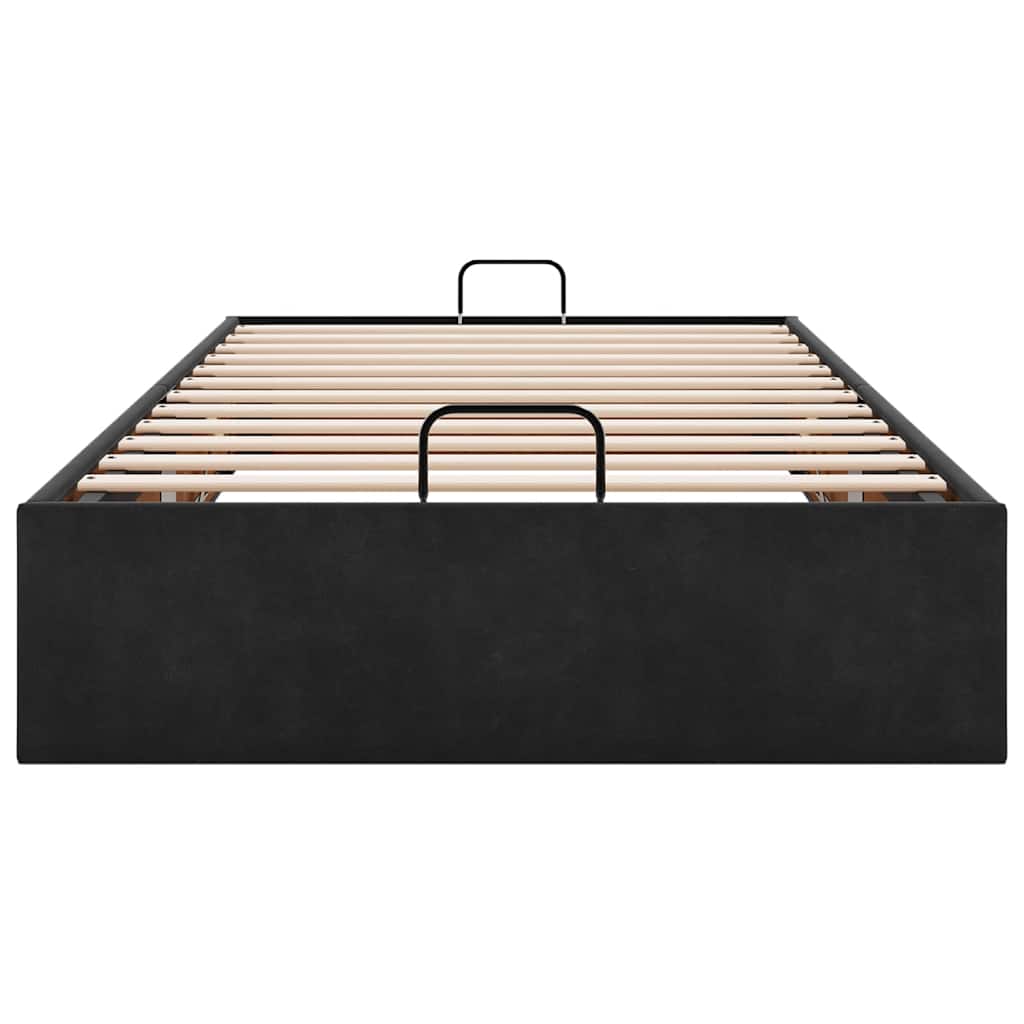 Cadre de lit ottoman sans matelas noir 80x200 cm velours - XIOS