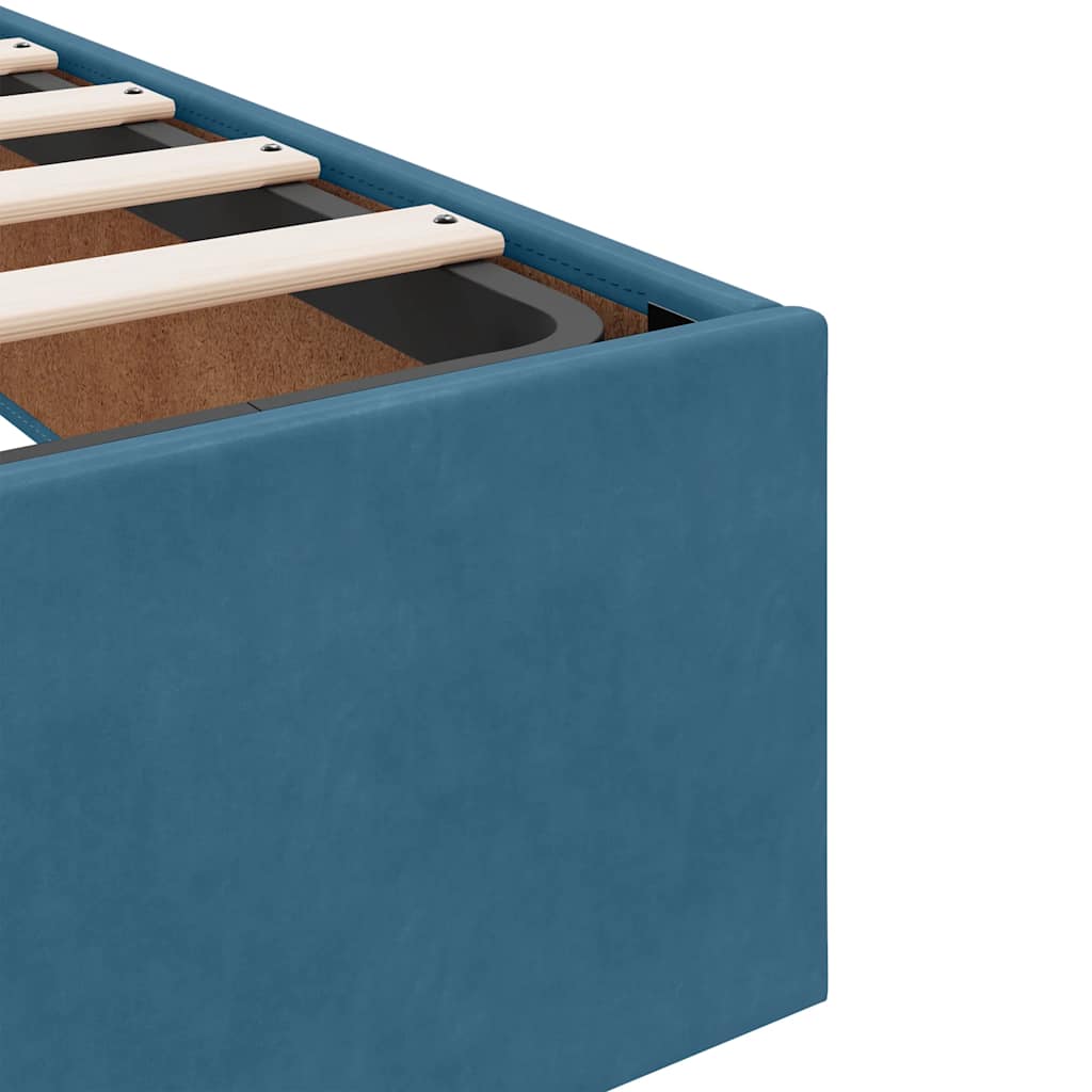 Cadre de lit ottoman sans matelas bleu foncé 80x200 cm velours - XIOS