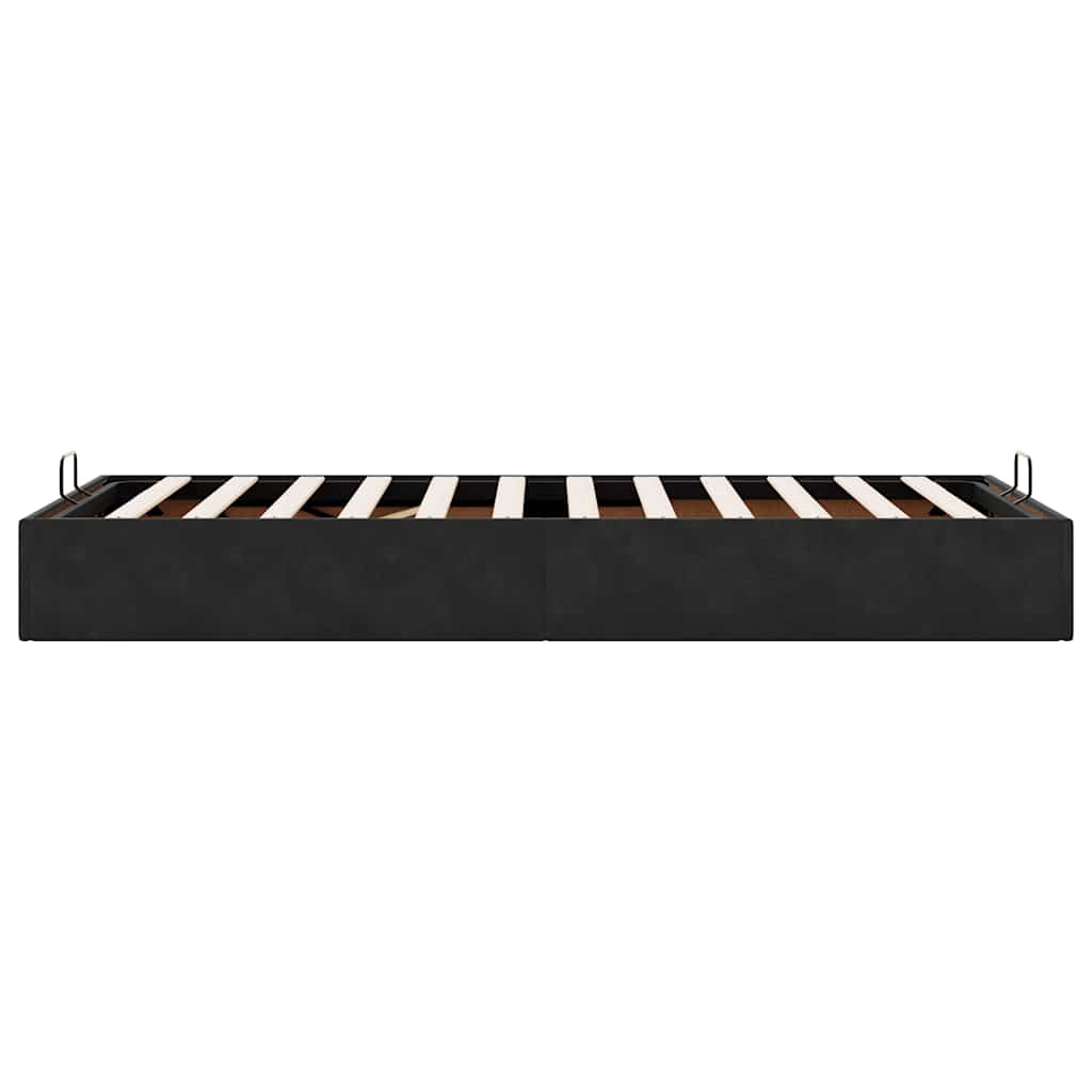 Cadre de lit ottoman sans matelas noir 90x200 cm velours - XIOS