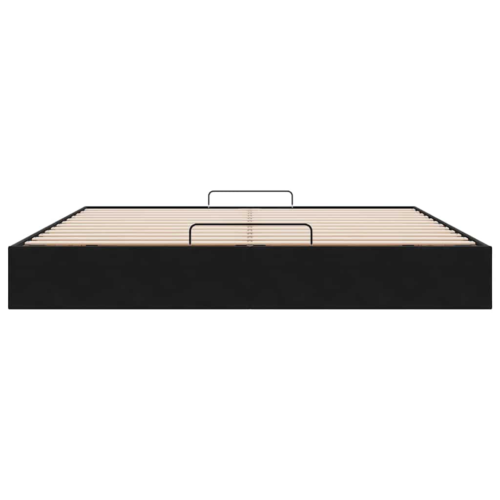 Cadre de lit ottoman sans matelas noir 200x200 cm velours - XIOS