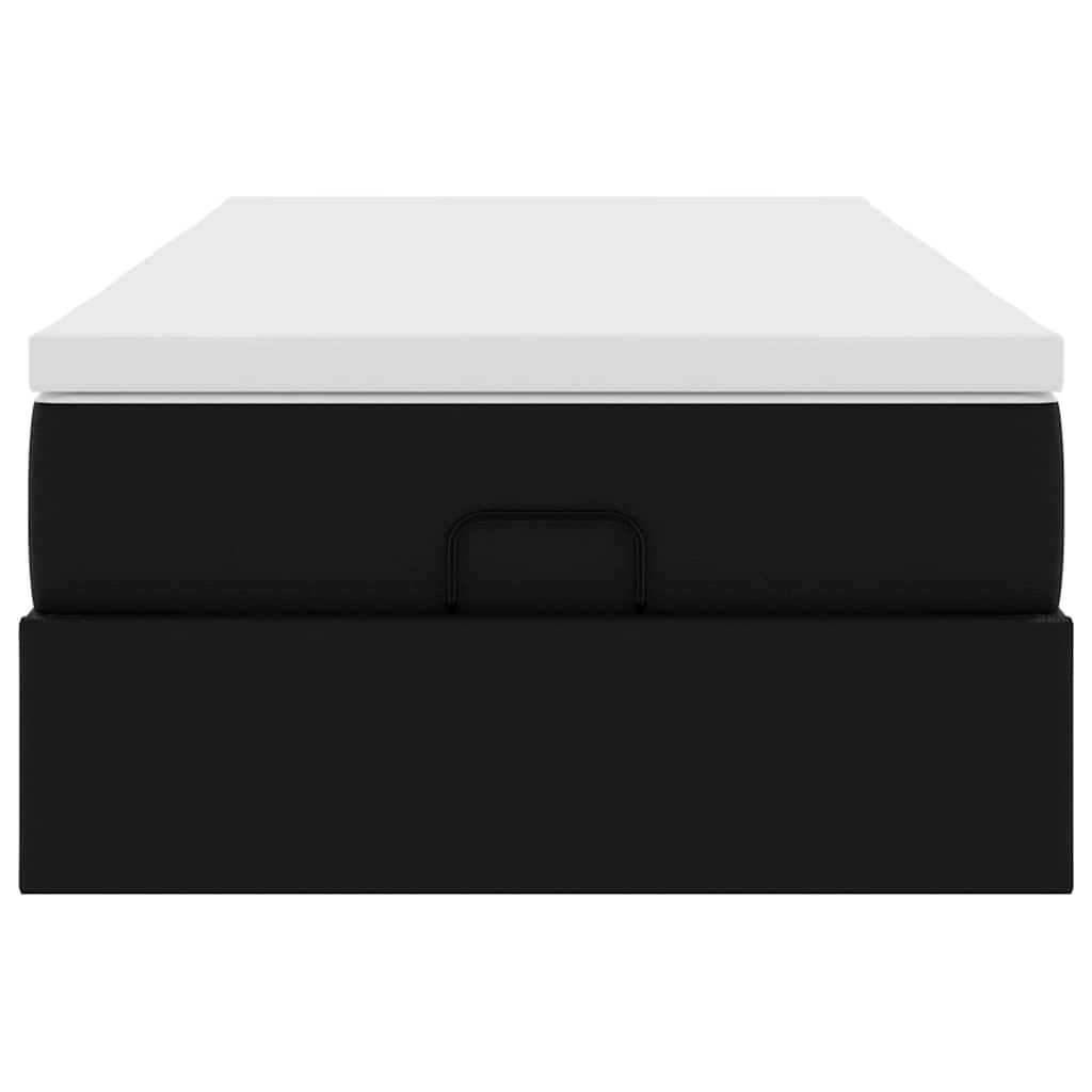 Cadre de lit ottoman avec matelas noir 90x190 cm similicuir - XIOS