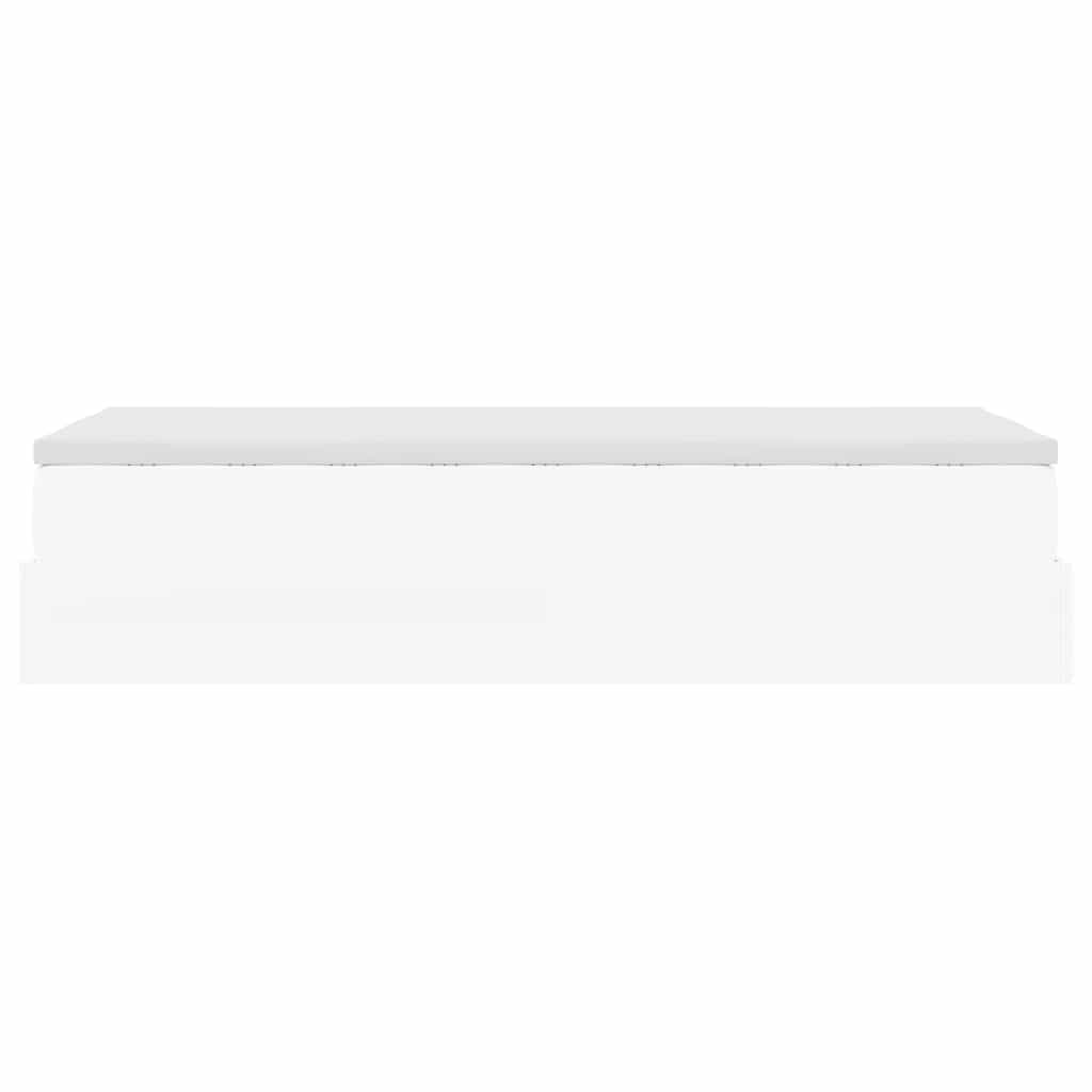 Cadre de lit ottoman avec matelas blanc 90x190 cm similicuir - XIOS