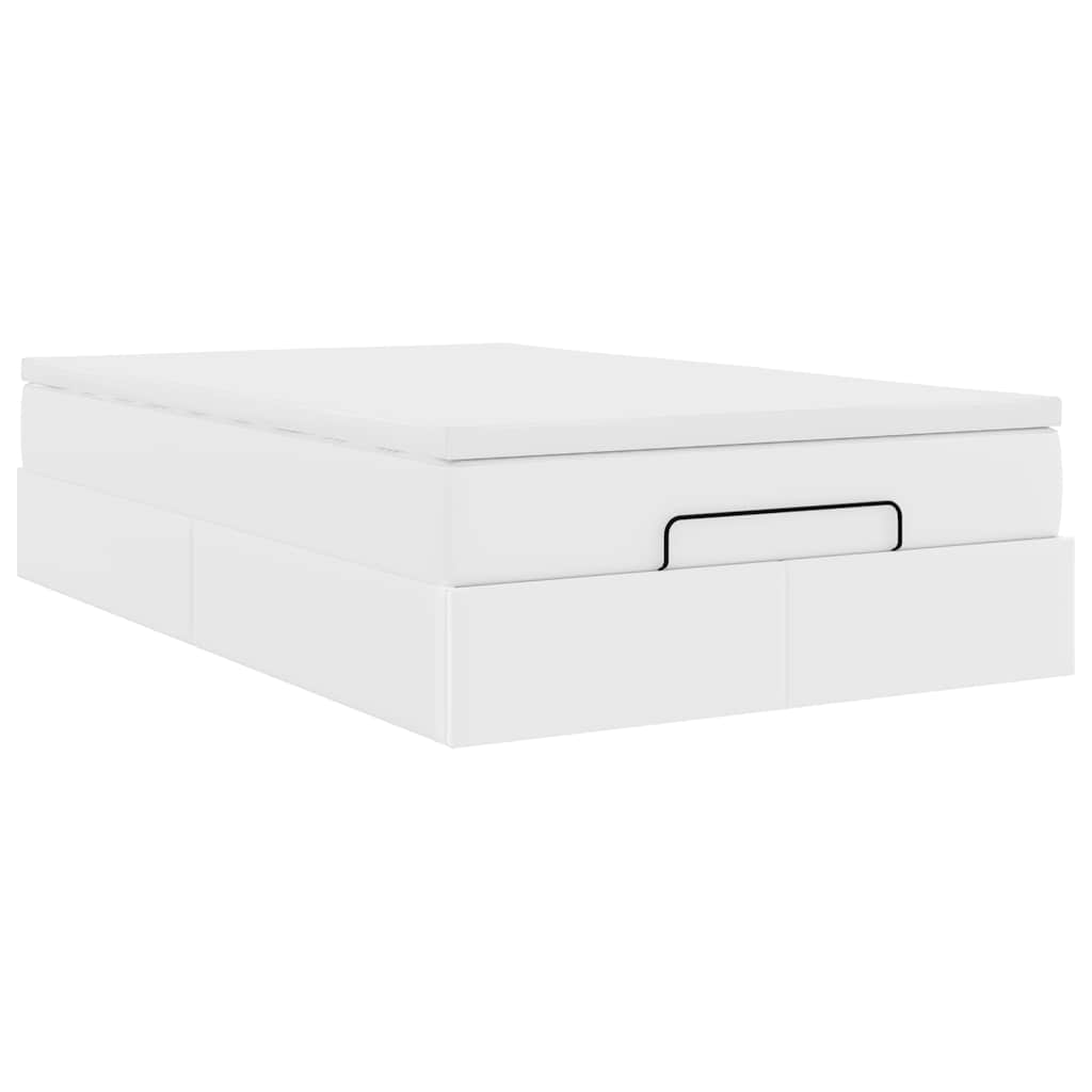 Cadre de lit ottoman avec matelas blanc 120x190 cm similicuir - XIOS