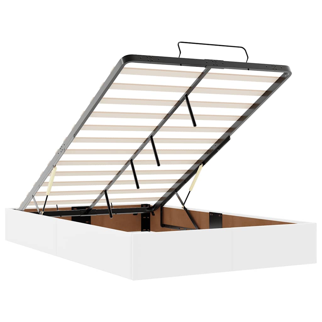 Cadre de lit ottoman avec matelas blanc 120x190 cm similicuir - XIOS