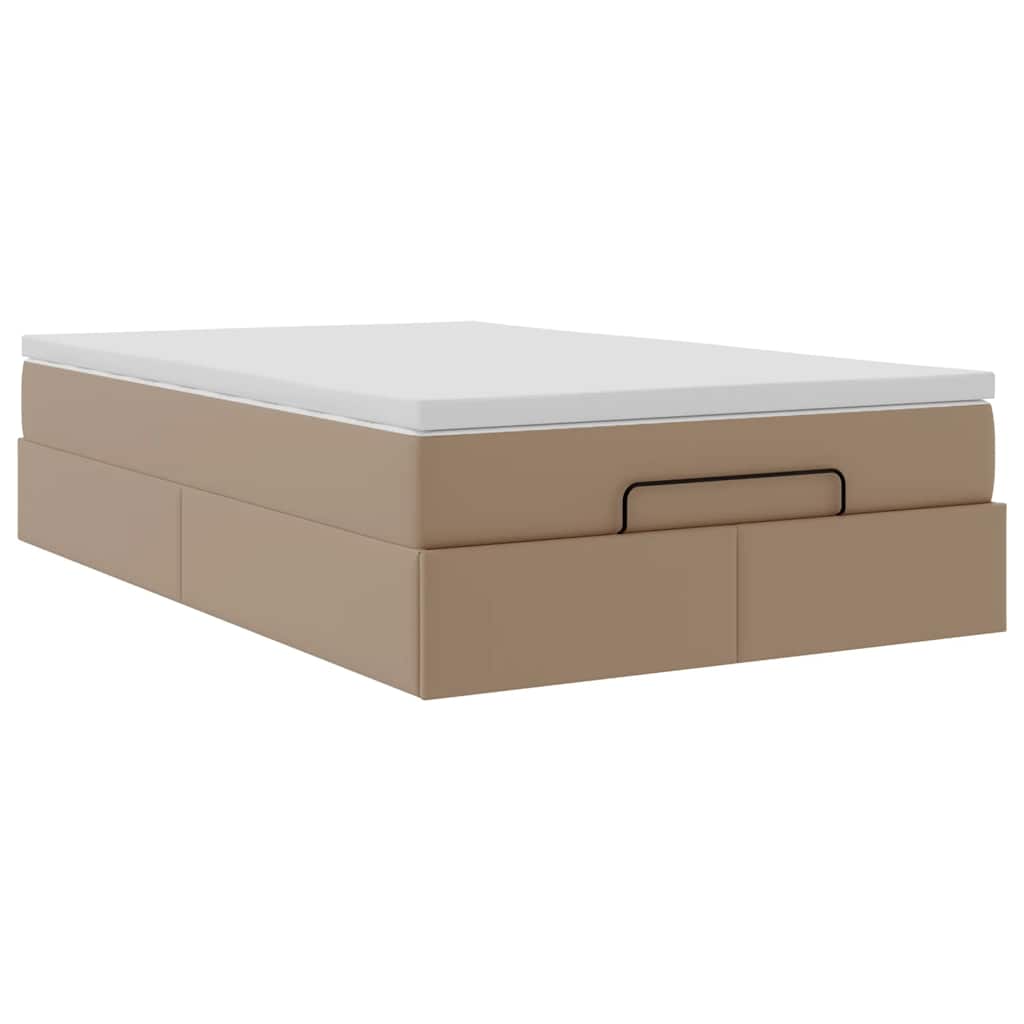 Cadre de lit ottoman et matelas cappuccino 120x190cm similicuir - XIOS
