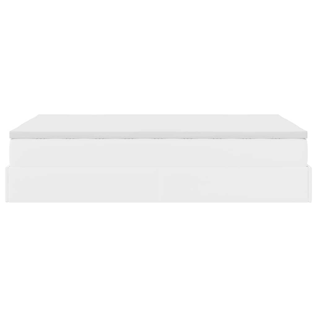 Cadre de lit ottoman avec matelas blanc 120x200 cm similicuir - XIOS