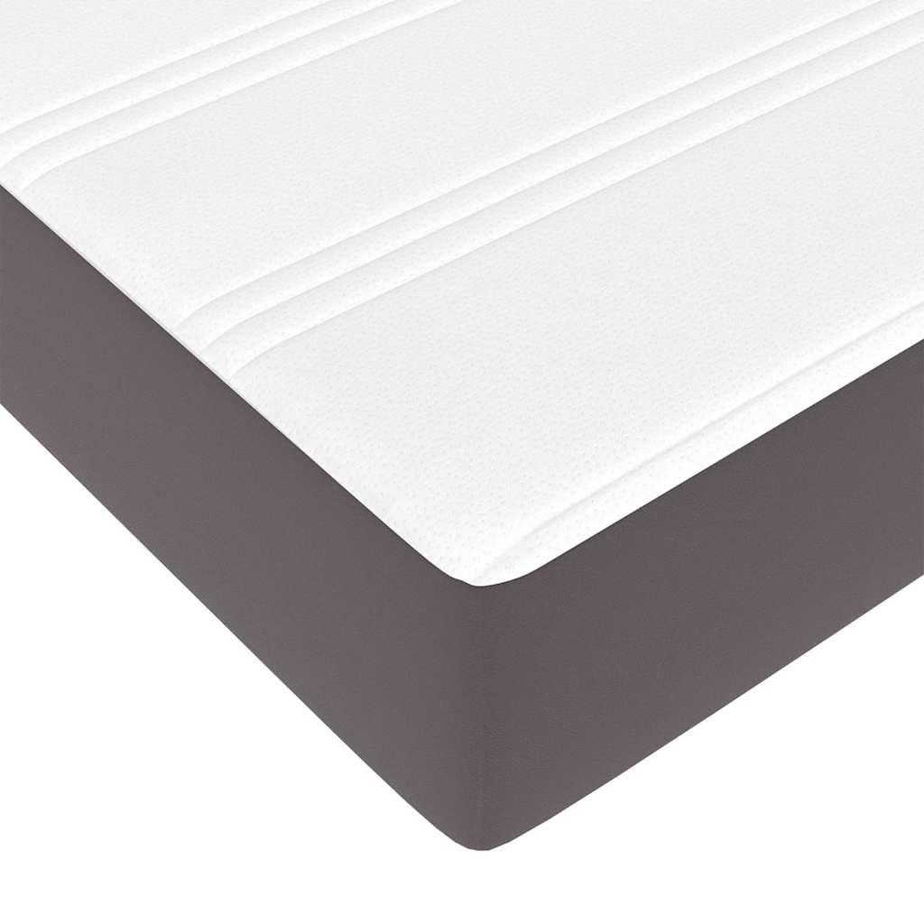 Cadre de lit ottoman avec matelas gris 120x200 cm similicuir