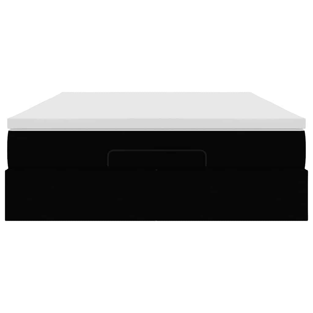 Cadre de lit ottoman avec matelas noir 140x190 cm similicuir - XIOS