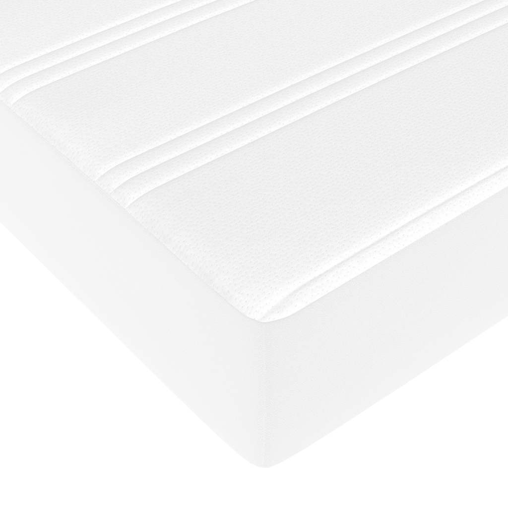 Cadre de lit ottoman avec matelas blanc 140x190 cm similicuir