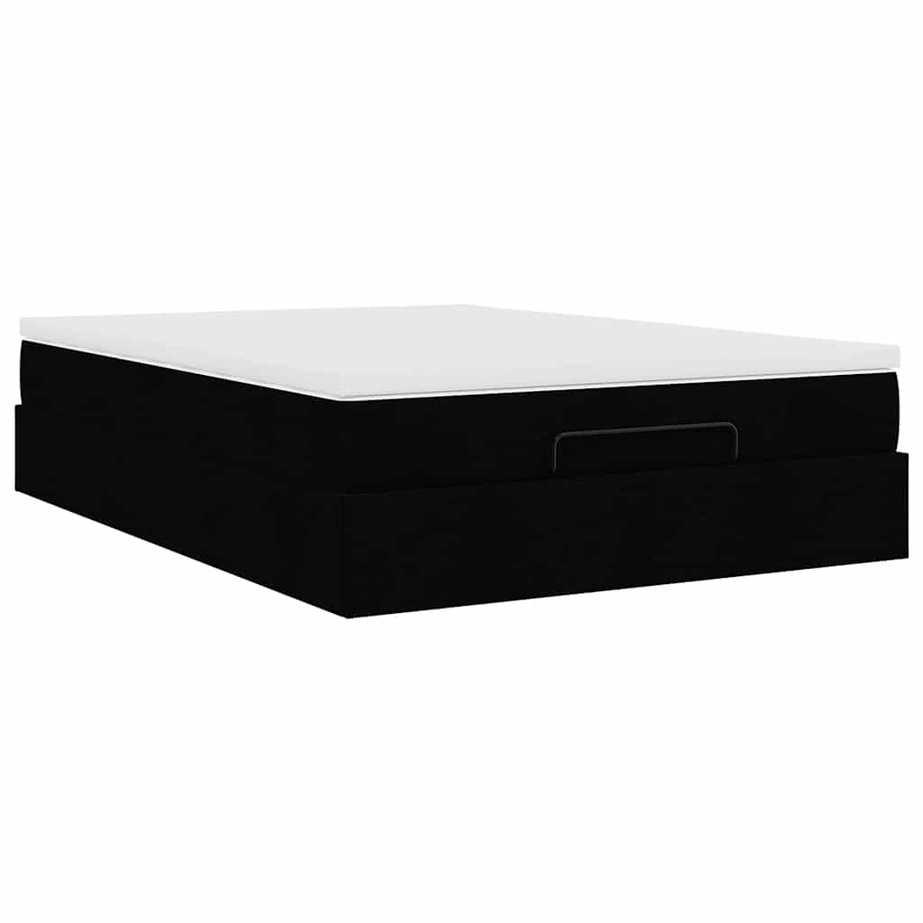 Cadre de lit ottoman avec matelas noir 140x200 cm similicuir - XIOS