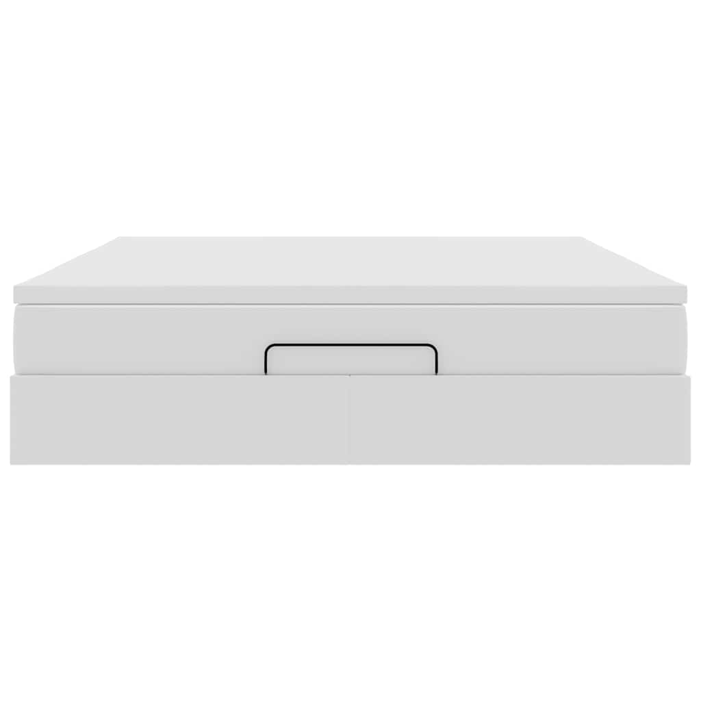 Cadre de lit ottoman avec matelas blanc 180x200 cm similicuir - XIOS