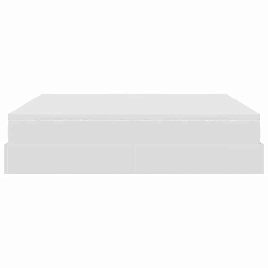 Cadre de lit ottoman avec matelas blanc 180x200 cm similicuir - XIOS