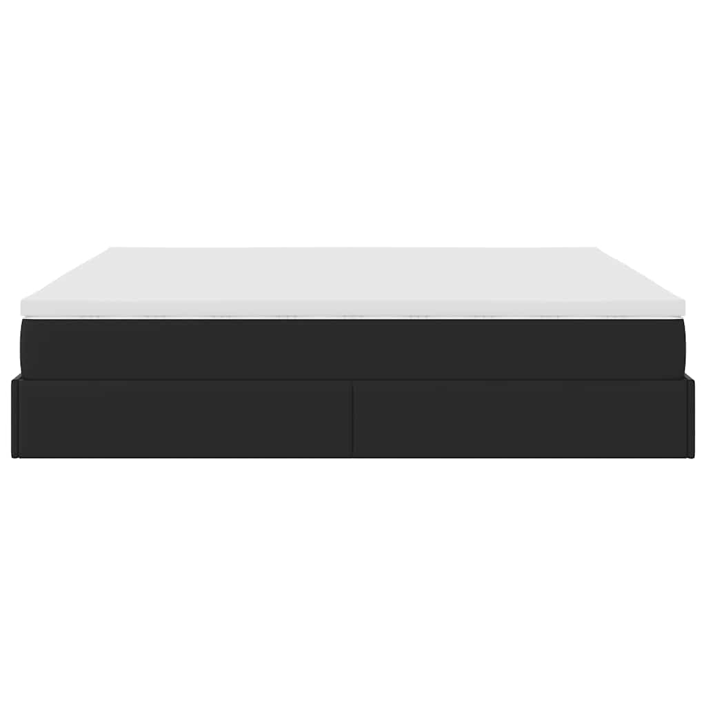 Cadre de lit ottoman avec matelas noir 200x200 cm similicuir - XIOS