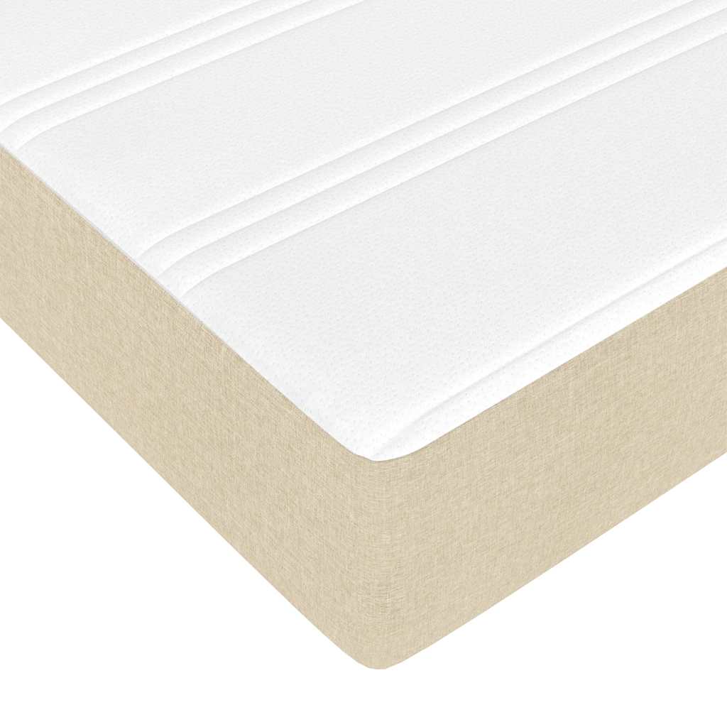 Cadre de lit ottoman avec matelas crème 80x200 cm tissu