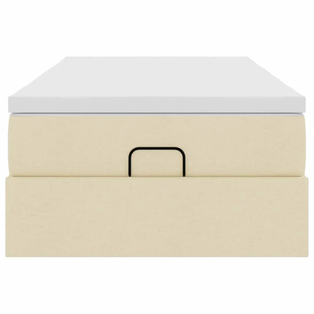 Cadre de lit ottoman avec matelas crème 100x200cm tissu - XIOS