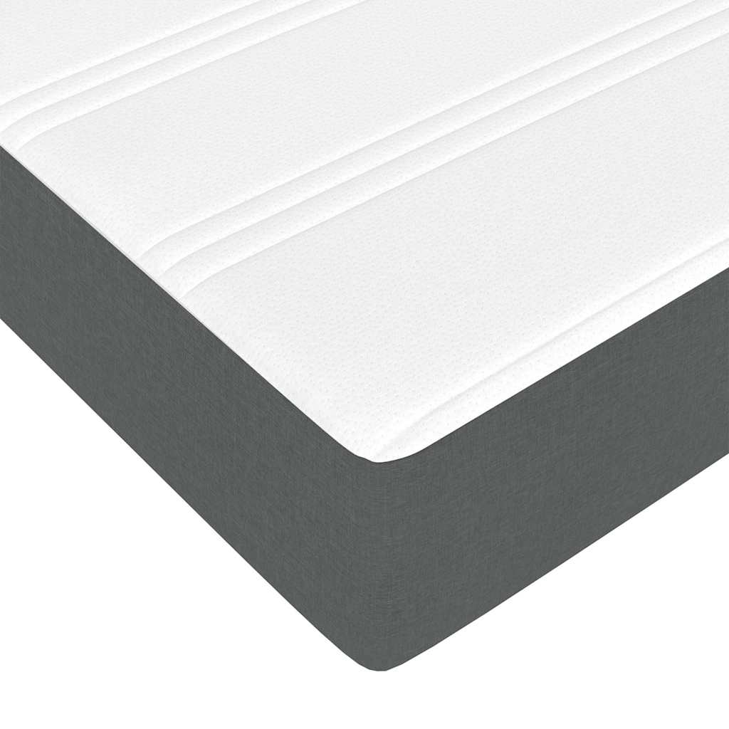 Cadre de lit ottoman avec matelas gris foncé 120x190 cm tissu