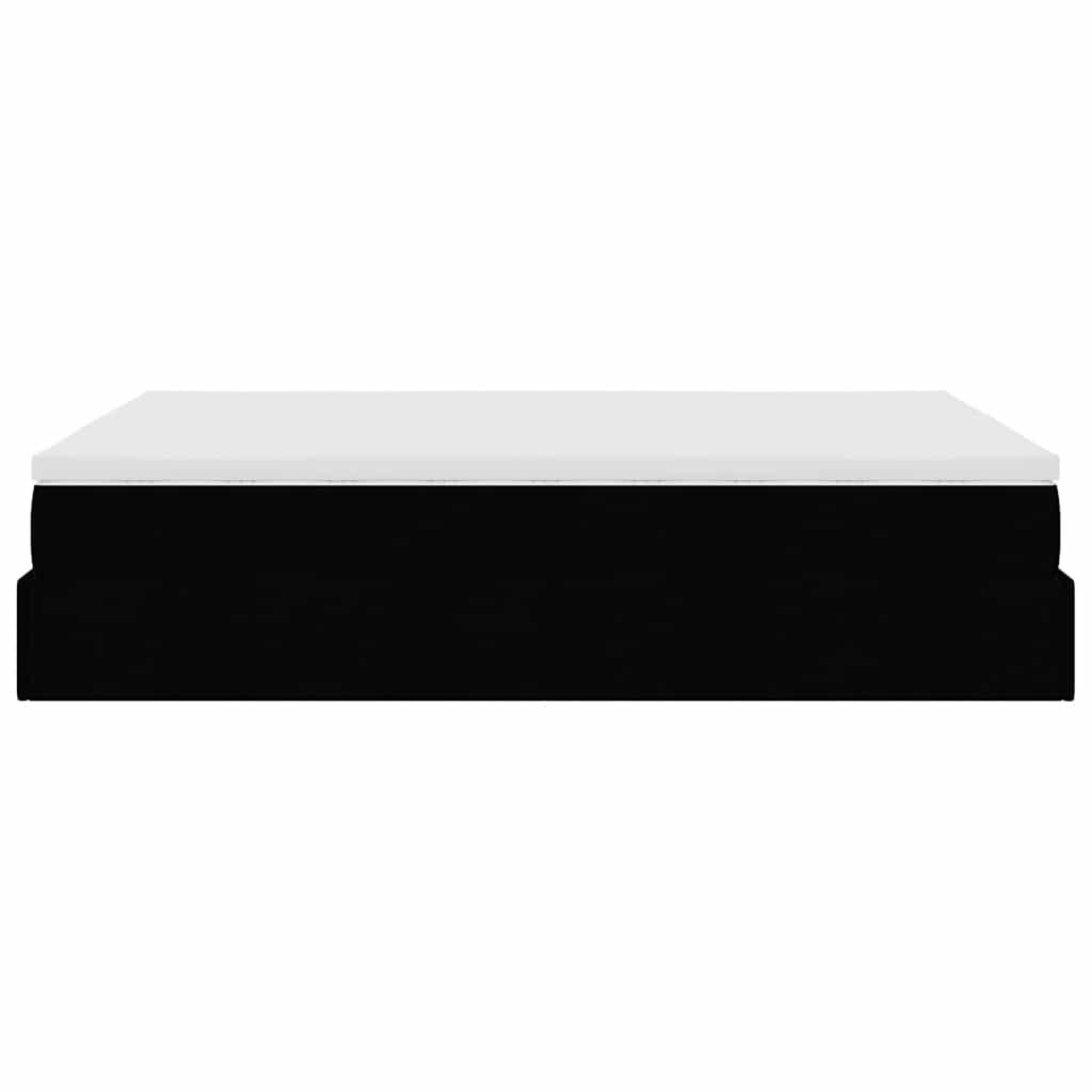 Cadre de lit ottoman avec matelas noir 140x190 cm tissu - XIOS