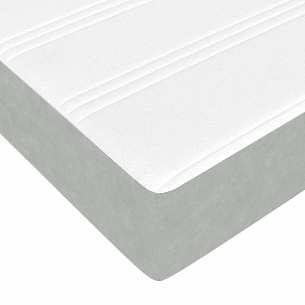 Cadre de lit ottoman avec matelas gris clair 80x200 cm velours