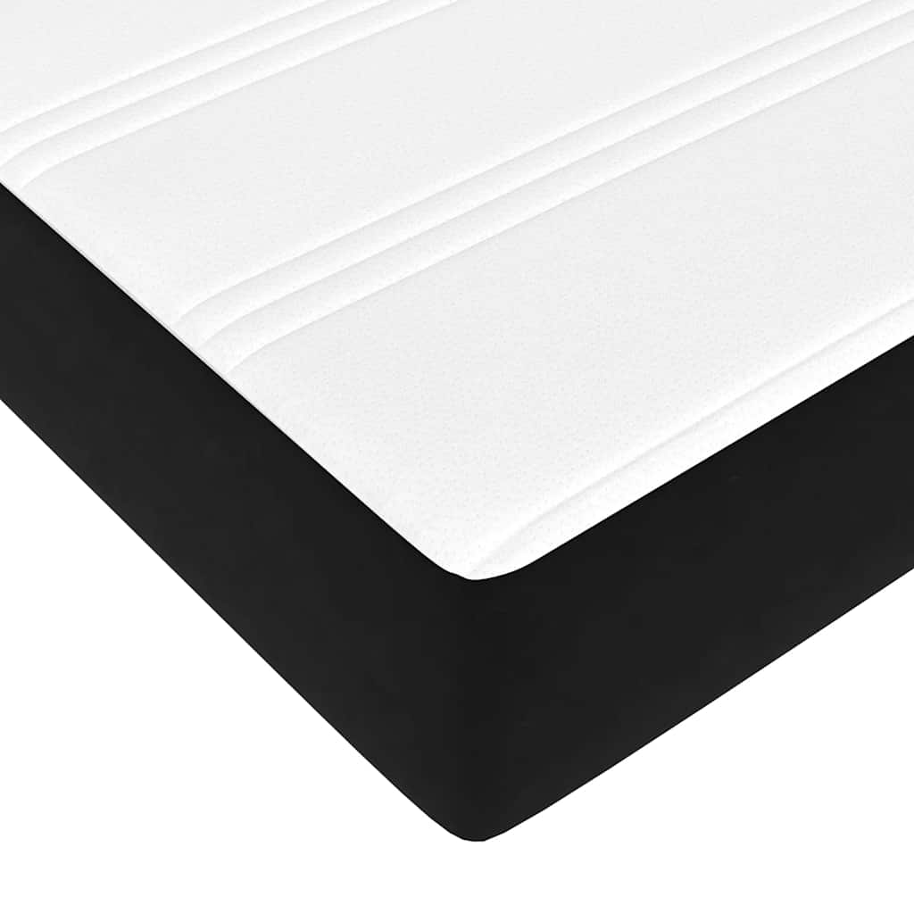 Cadre de lit ottoman avec matelas noir 100x200cm velours