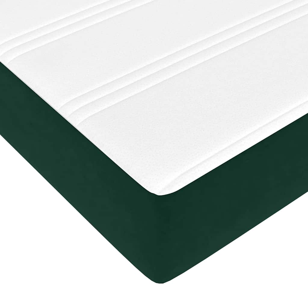 Lit ottoman avec matelas vert foncé 120x190 cm velours
