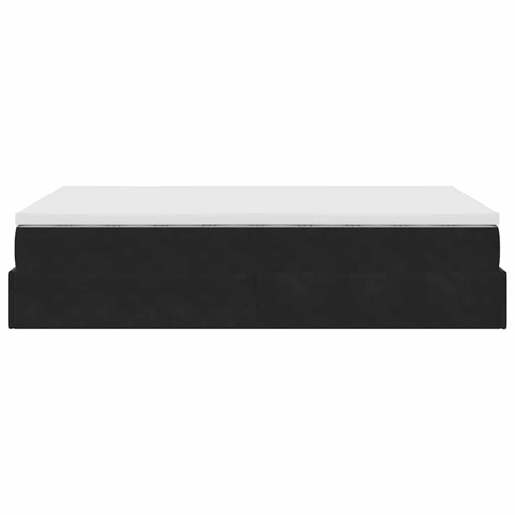 Cadre de lit ottoman avec matelas noir 120x200 cm velours - XIOS
