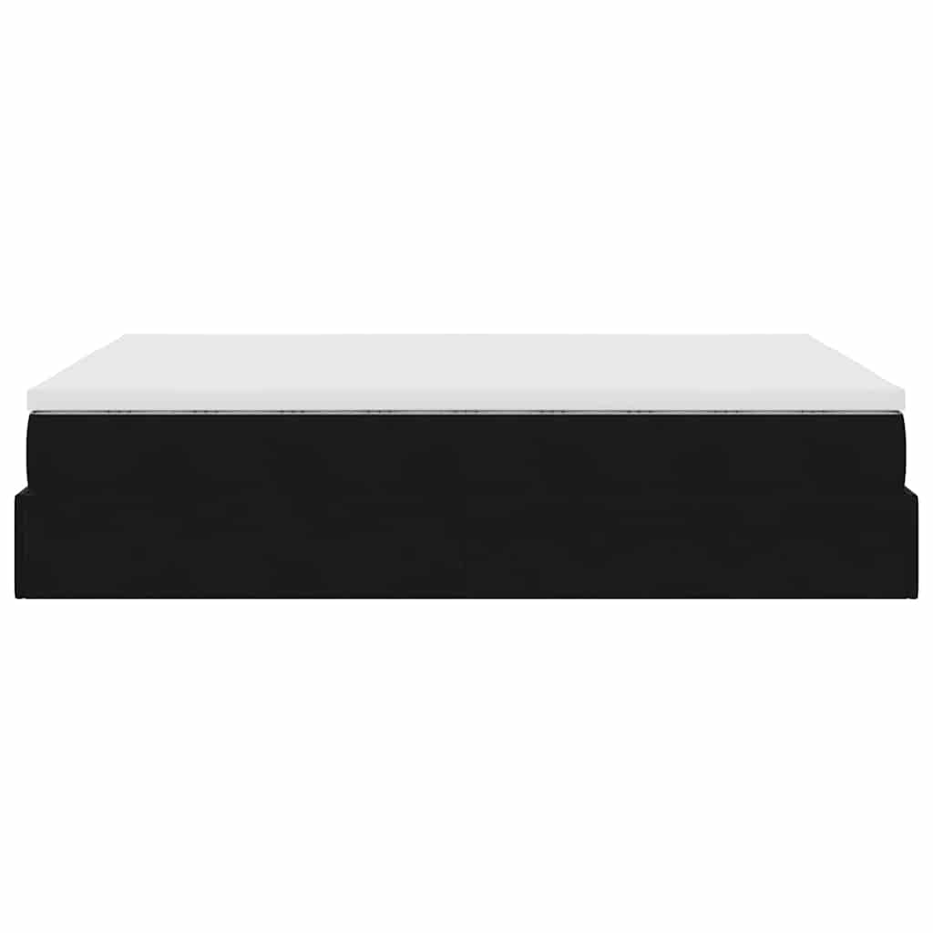 Cadre de lit ottoman avec matelas noir 140x200 cm velours - XIOS