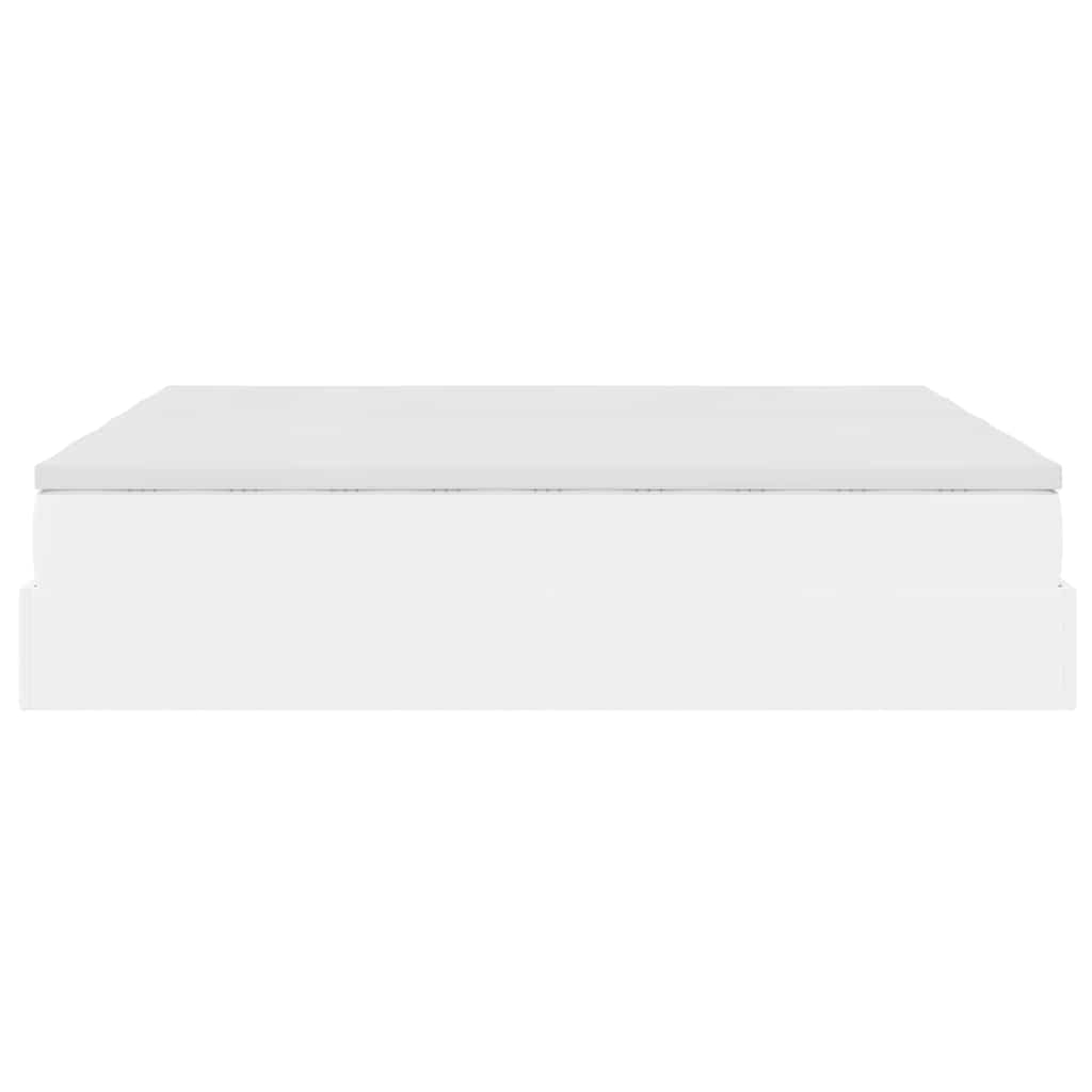 Cadre de lit ottoman avec matelas blanc 160x200 cm similicuir - XIOS