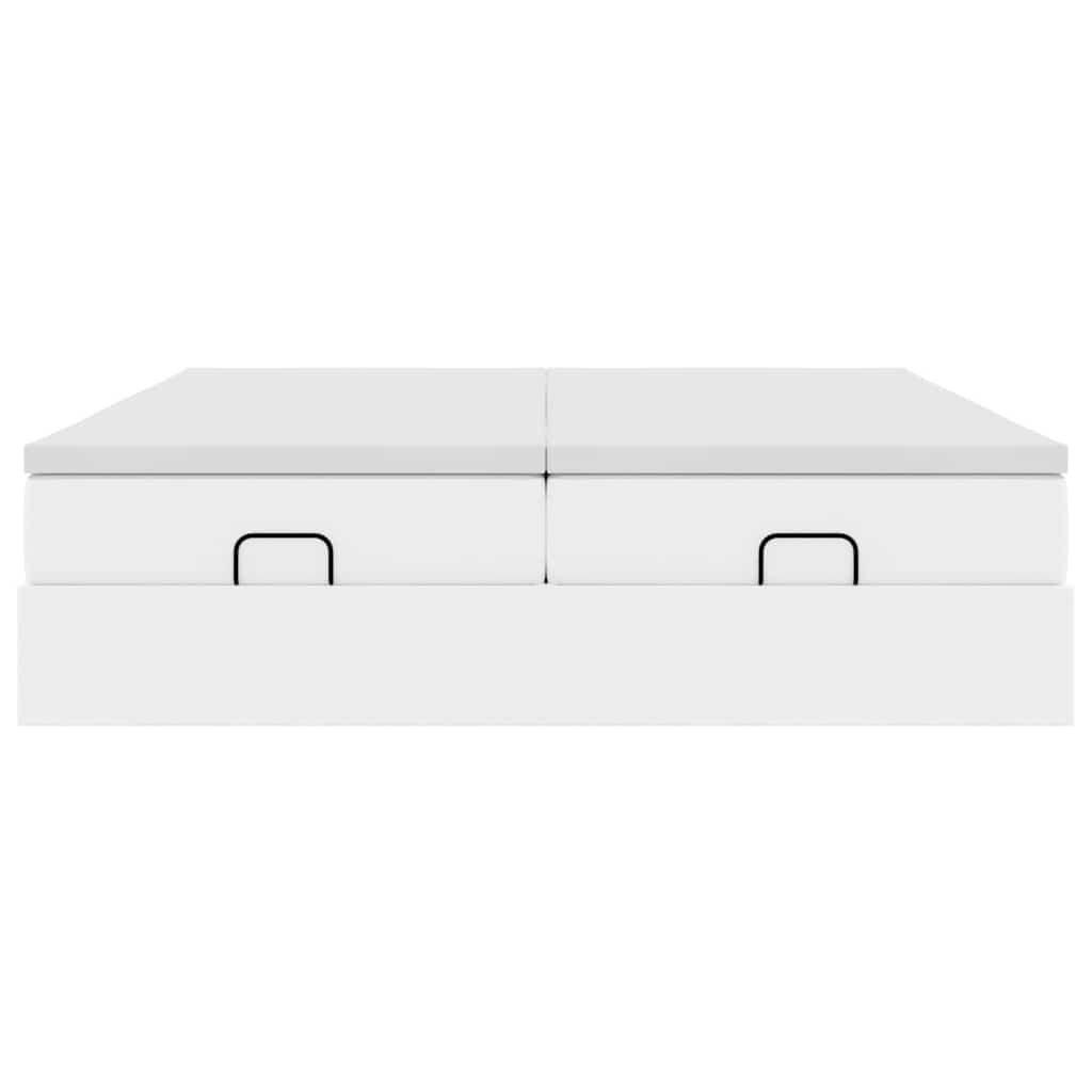 Cadre de lit ottoman avec matelas blanc 180x200 cm similicuir - XIOS