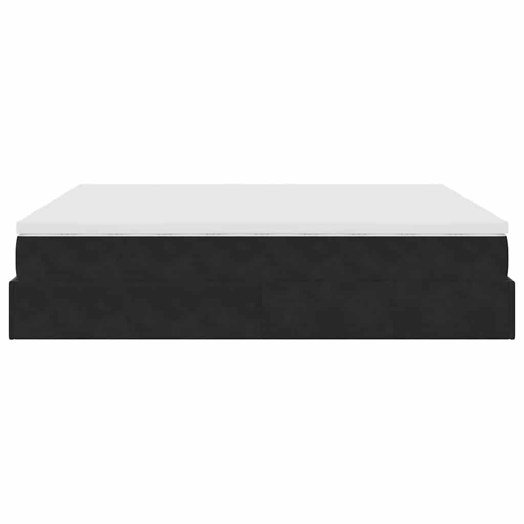 Cadre de lit ottoman avec matelas noir 200x200cm velours - XIOS