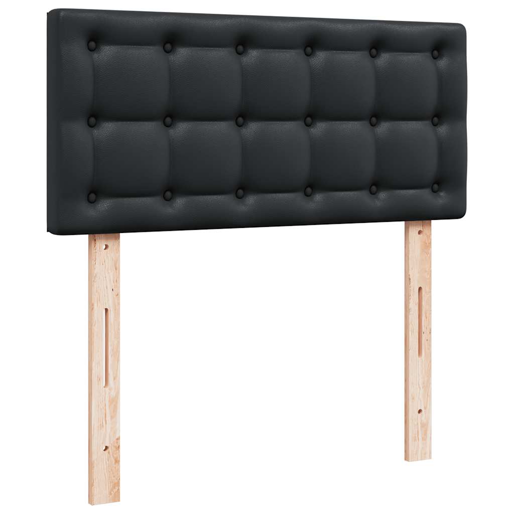 Lit ottoman avec matelas noir 90x190 cm similicuir - XIOS