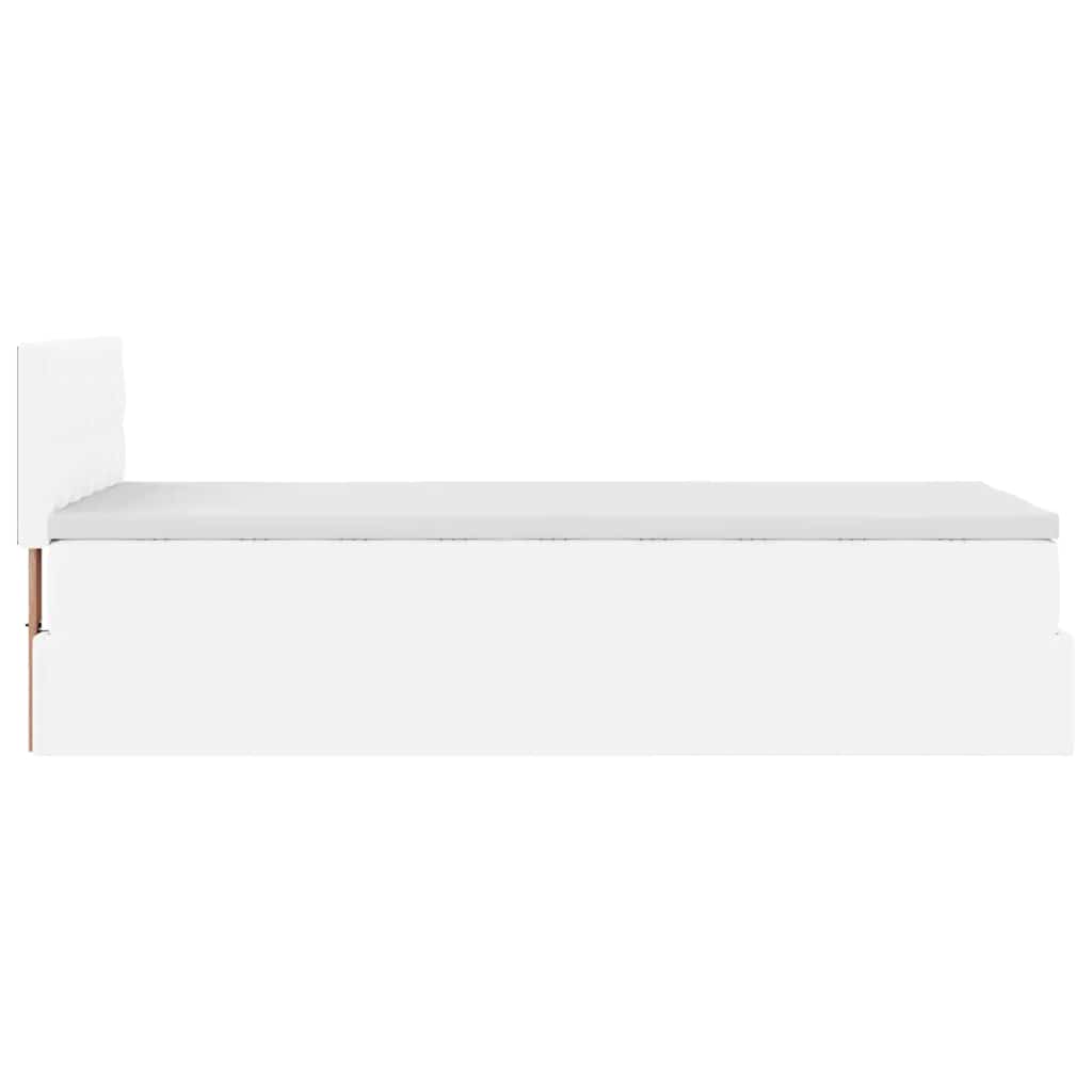 Lit ottoman avec matelas blanc 90x190 cm similicuir - XIOS