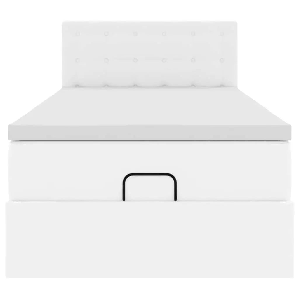 Lit ottoman avec matelas blanc 100x200 cm similicuir - XIOS